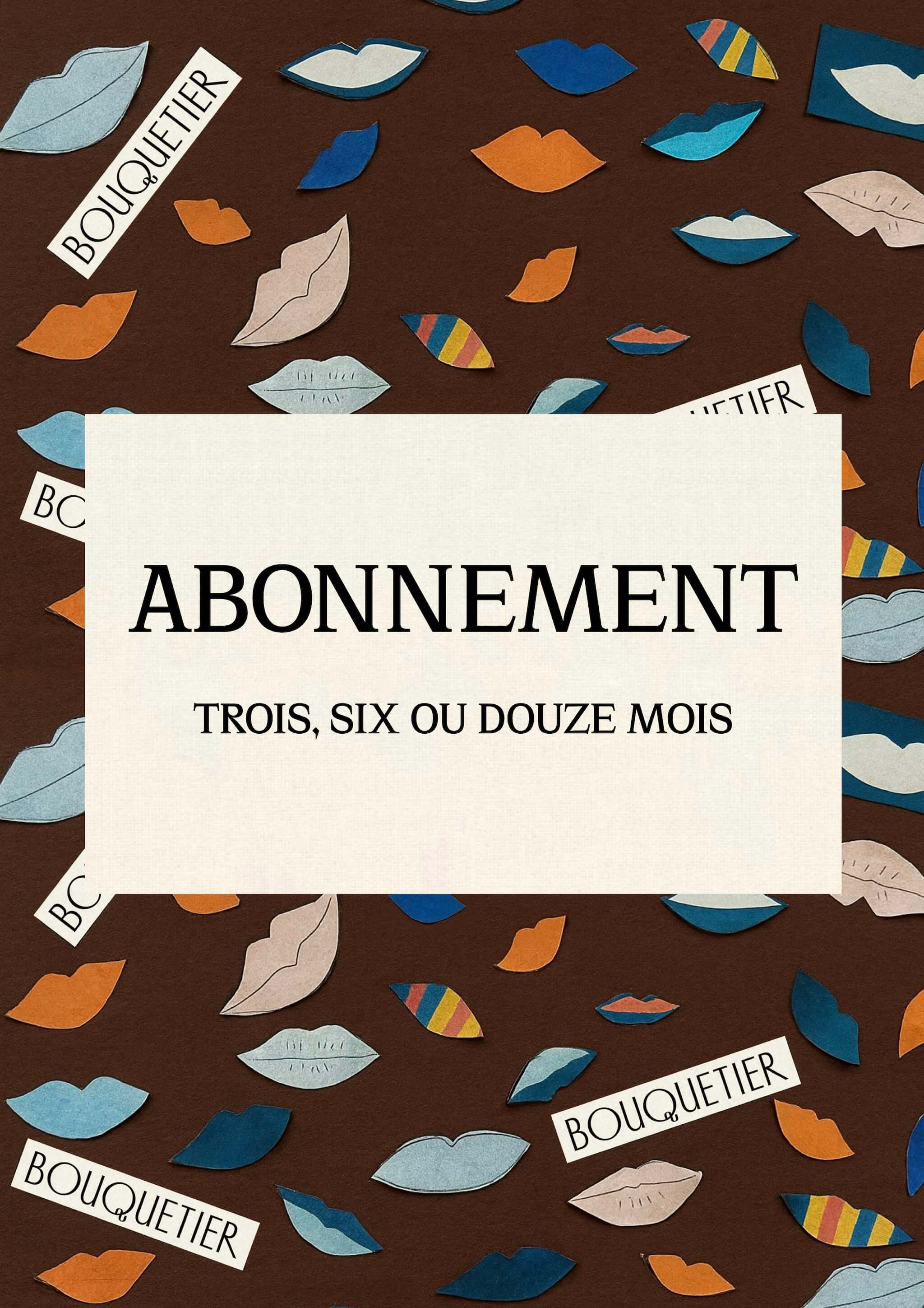 Carte illustrée présentant l’abonnement fleurs Bouquetier, édition spéciale saint valentin