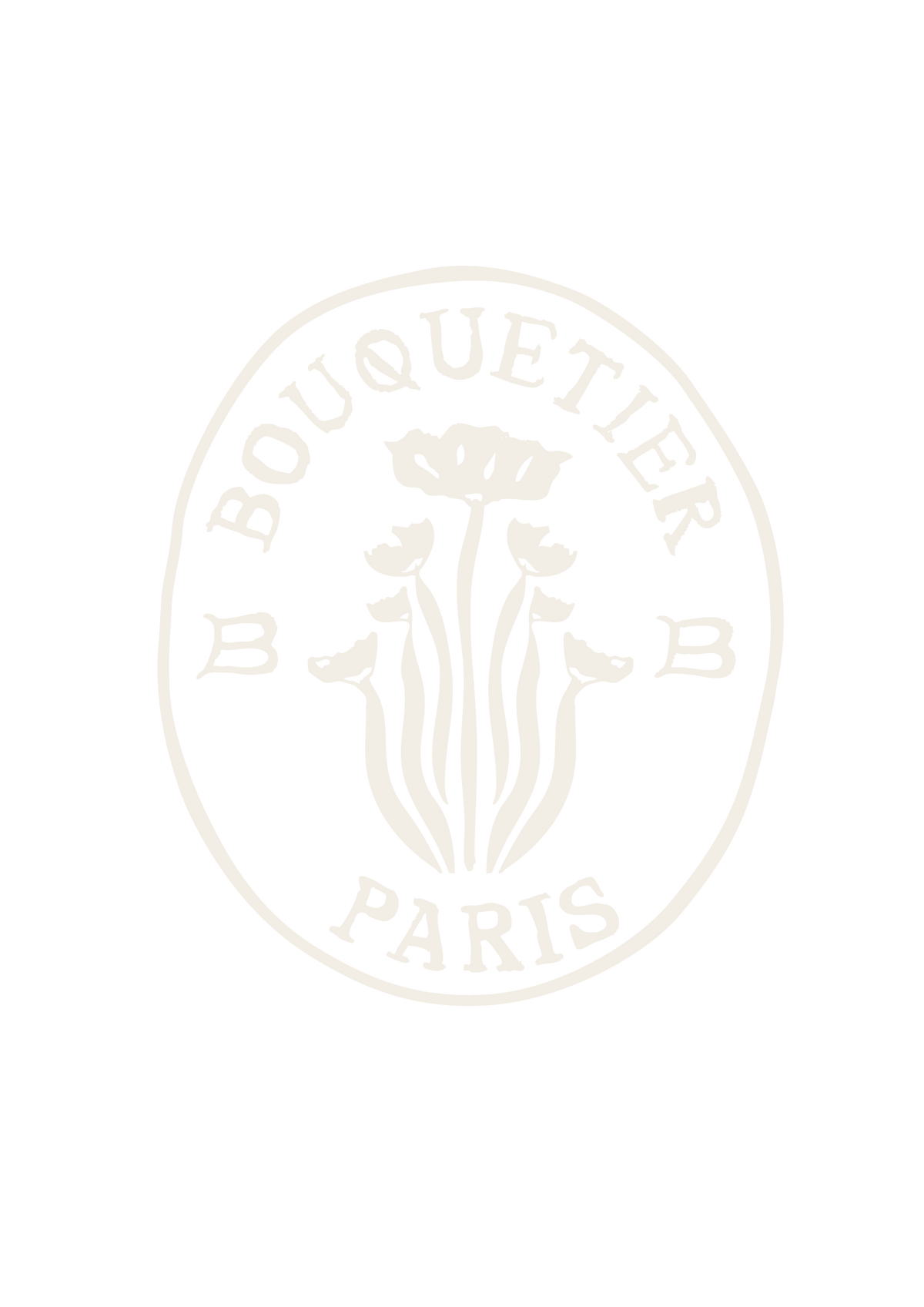 Logo de la marque Bouquetier Paris rond blanc