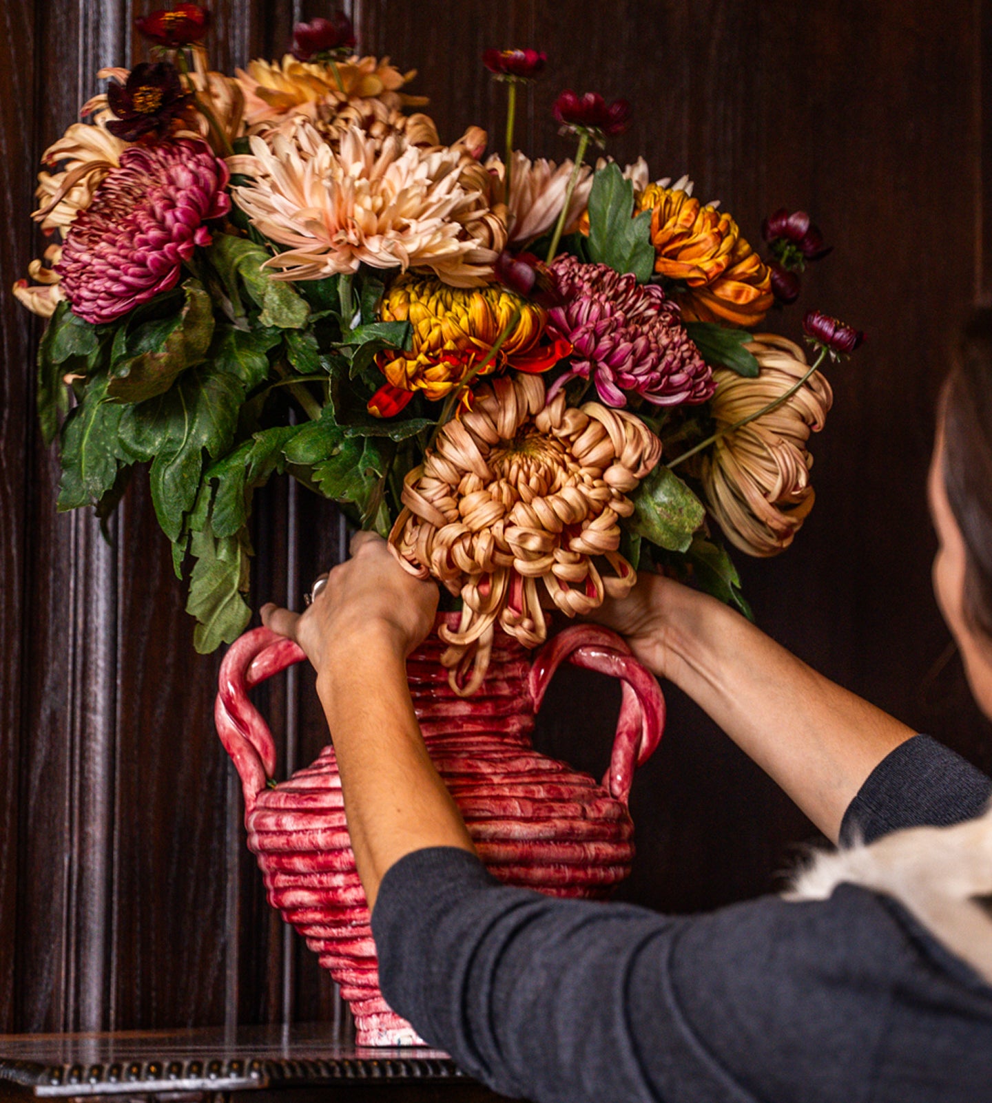 Bouquet signature évènement mariage, travaillé par le fleuriste